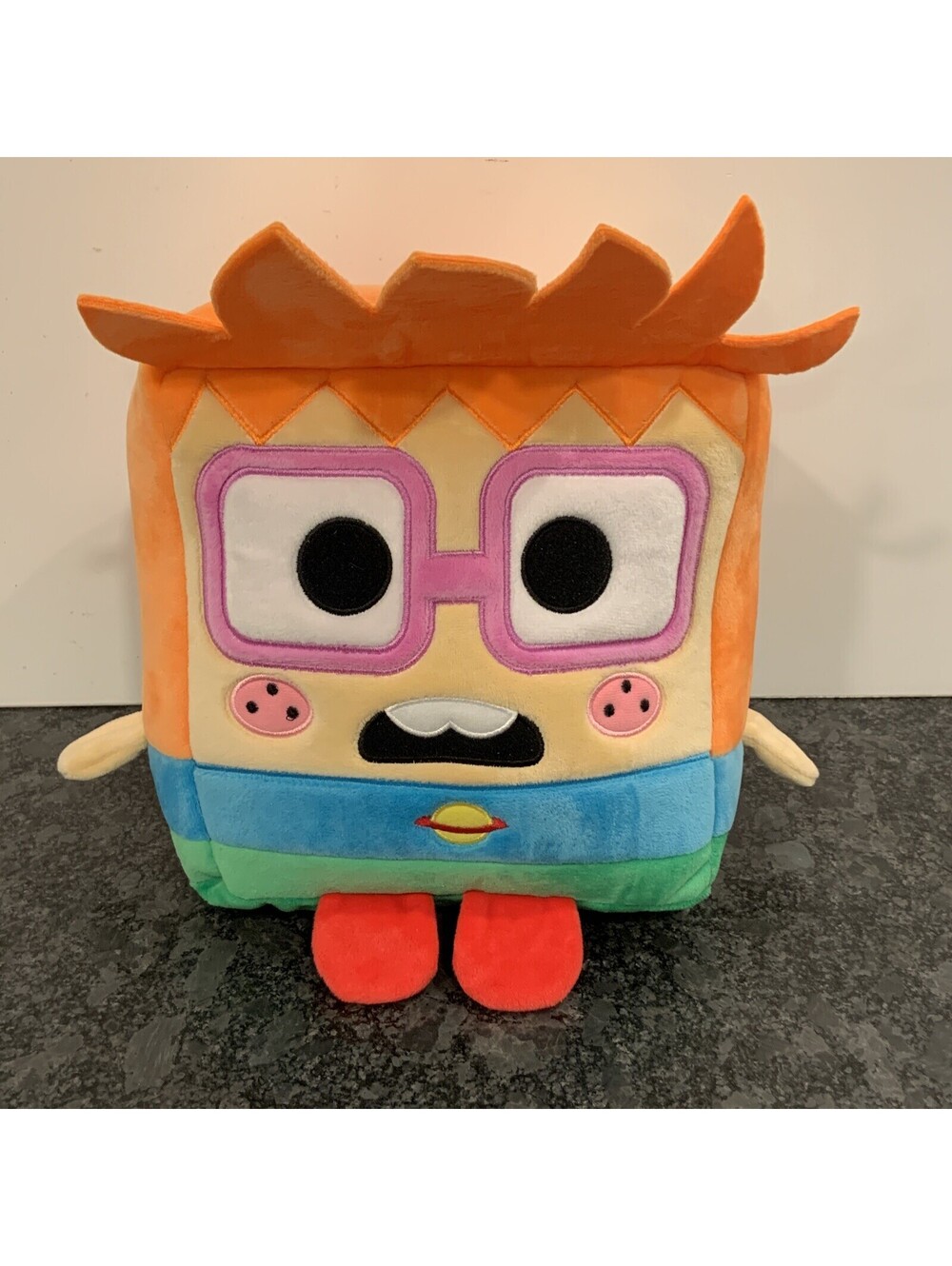 Nickelodeon Kawaii Cubes Rugrats Chuckie Finster 10" Square Stuffed Plush MINT